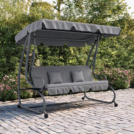Balancelle de jardin en stahl Polyestergewebe 200 x 120 x 164 cm (1/5)