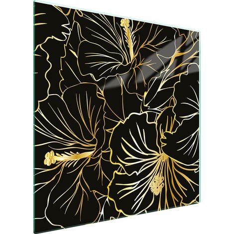 GLASSCHUTZPLATTE FÜR HERD 50x52 BLUMEN (1/5)