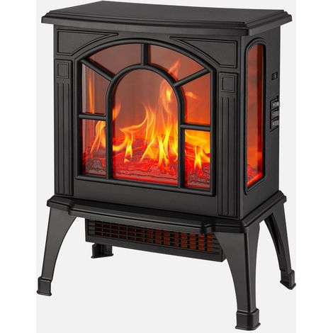 Keramik-Heizlüfter Abbey schwarz 1500W Kamineffekt 46cm