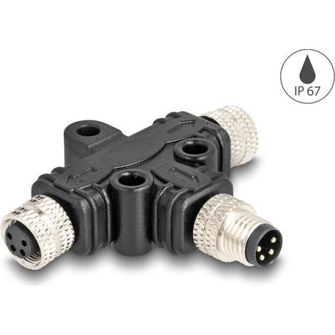 Accessori di connessione Delock m8 t-splitter connettore m8 parallelo