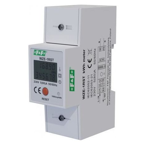 Compteur de consommation d'énergie monophasé 45A avec fonction RESET WZE-1RST