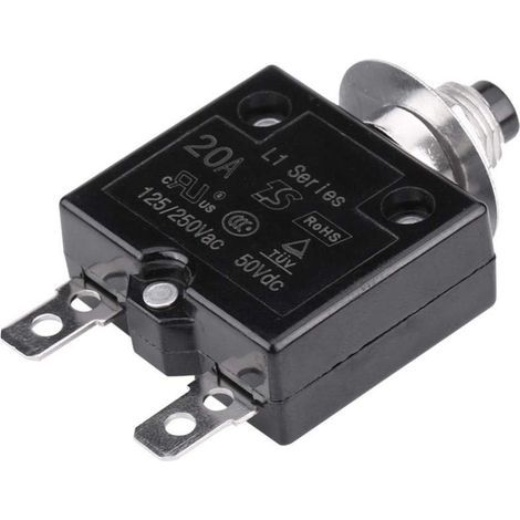 Disjoncteur, Interrupteur de disjoncteur disjoncteur de commutateur thermique de remise manuelle sur le protecteur actuel de surcharge 5A/8A/10A/15A/18A/20A/30A (20A) (1/5)
