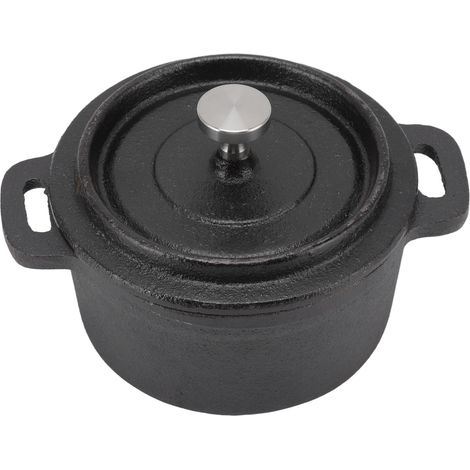 Cocotte en fonte double traditionnelle avec poignée ergonomique épaisse et isolation, diamètre 10 cm. (1/5)