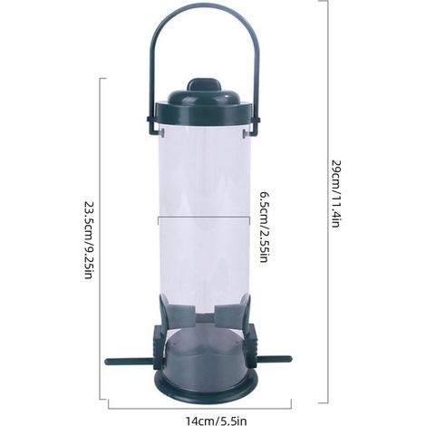 Mangeoire automatique anti-écureuils pour oiseaux - terrasses - balcons - allées et parcs. Facile à remplir et à nettoyer (1/5)
