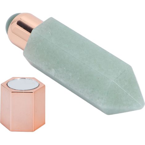 Rouleau de Massage en Quartz Rose pour le Visage, Prisme Hexagonal Anti-Âge (1/5)