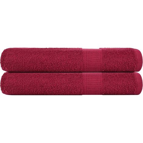 Serviettes de sauna FROGN 2 pièces Bordeaux 80x200 cm 360 g/m²