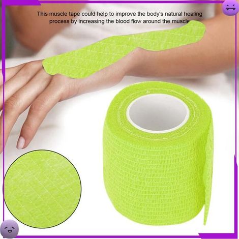 AUCUNE Bande musculaire Adhésif élastique en coton à motif de Camouflage, autocollant de sport parapharmacie accessoire Vert herbe (1/5)