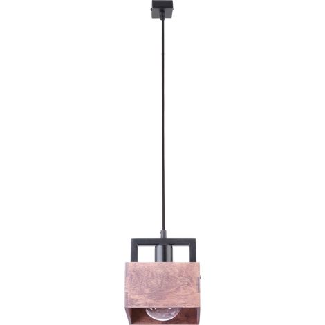 Suspension loft déco bois foncé/noir Dakota E27 Sigma