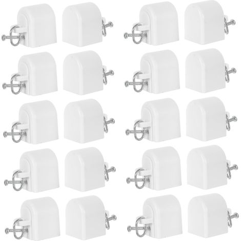 20 embouts en plastique pour tringles à rideaux carrées anciennes, compatibles avec les droites et