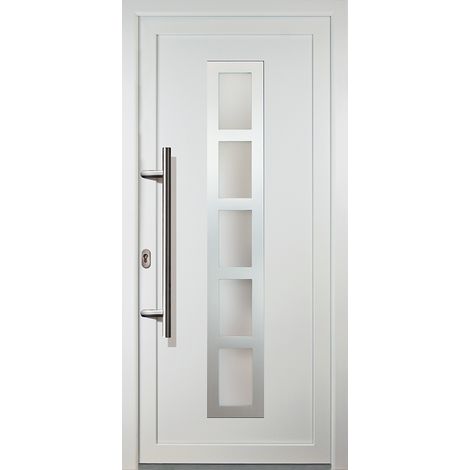 Porte d'ingresso PVC JM SIGNUM ESCLUSIVO, mod. 51, dentro/al di fuori: bianco, larghezza: 88cm, altezza: 208cm, senso di aperatura sinistra