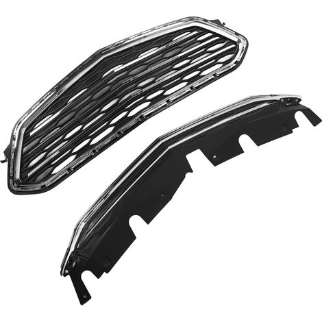 Calandre supérieure et inférieure avant 23382107, bandes chromées, ensemble de grilles de radiateur de pare-chocs de remplacement pour Chevy Equinox 2016 à 2017 (1/5)