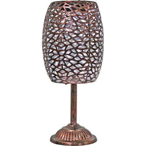 Lanterne solaire - GALIX - G2003 - Métal cuivré - LED blanche 10 lumens - H35 cm