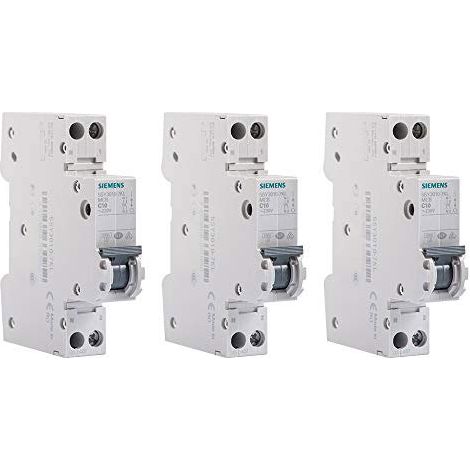 Siemens – Lot de 2 disjoncteurs unipolaires 20A – Courbe de déclenchement C – Protection circuits jusqu'à 450W – Norme NF EN 60898 (1/4)