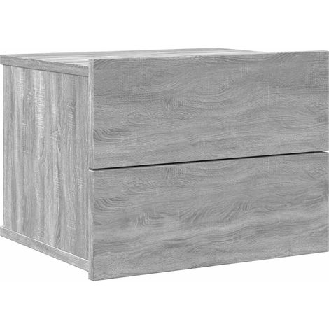 Mesita de noche madera contrachapada gris Sonoma 40x30x30 cm vidaXL