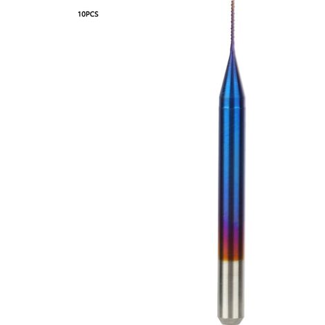 10 Stück Kegelfräser aus Wolframkarbid, blau beschichtet, für Leiterplattengraviermaschinen (0,6 mm) (1/5)