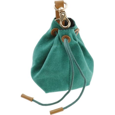 Borsa per snack lavabile per cani - Con clip e coulisse - Per addestramento e passeggiate con il cane - Verde (1/4)