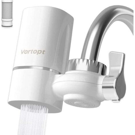 Filtre à eau pour robinet d'évier, débit rapide - Système de filtration d'eau pour robinet de 400 gallons pour l'eau du robinet, certifié NSF pour réduire le chlore et le mauvais goût, 1 remplacement,