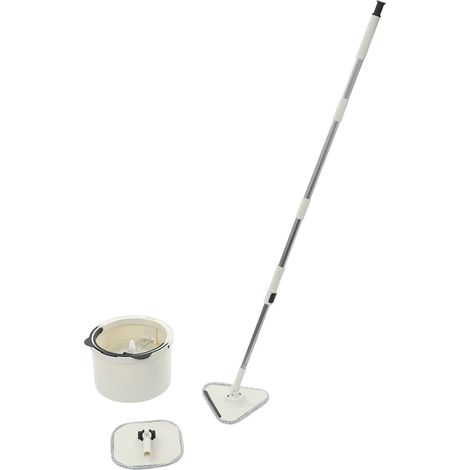 360° Spin Mop and Bucket, Handheld Mop and Bucket Set for Home, Easy Wring for Floor Cleaning with 5 Microfiber Replacement Refills