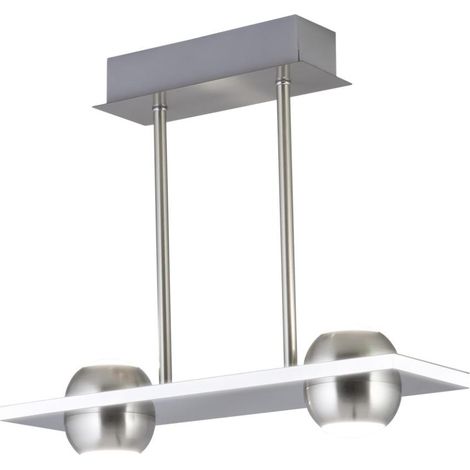 Lámpara lineal 2 luces modelo Fanton acabado niquel satinado 40cm(alto) 34cm(ancho) 12cm(fondo). (1/2)