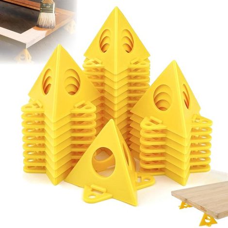 Support pyramidal pour peinture jaune - 40 pièces - Support triangulaire - Plastique (1/5)