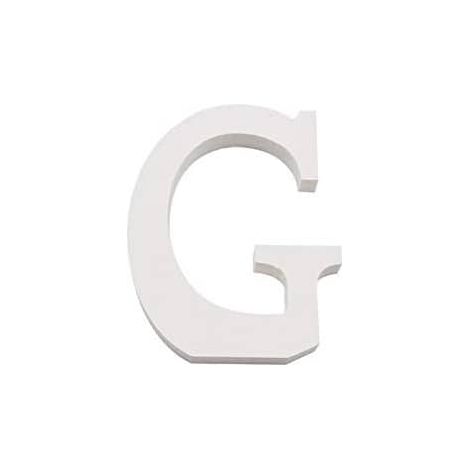 Letra G madera decorativo 11 cm  Blanco (1/3)