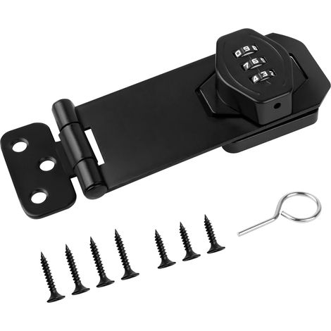 Cadenas à combinaison - Serrure à combinaison - Serrure à combinaison de 10,12 cm - Résistante aux intempéries - Pour petites portes, armoires, porte de grange, salle de bain, garage, jardin (1/5)