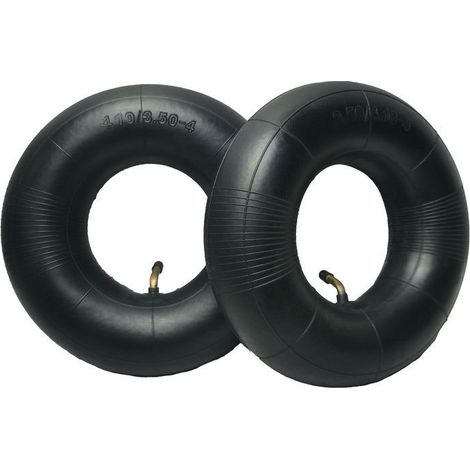 Chambres à air 4.10/3.50-4 pour diable et chariot – Caoutchouc durable – Valve droite – Lot de 2 pièces pour tondeuse à gazon - TR-13 (1/4)