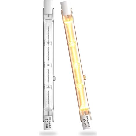 118 mm R7s Bulb 160 W Warm White 2700 K Dimmable J118 J Linear Type 2000lm AC220-240V for Security Lighting, Spotlights, Table Lamps (2pcs) (1/5)