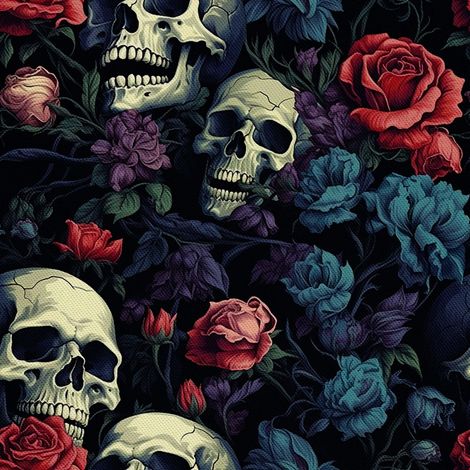 Tela decorativa para exteriores Oxford - Motivo de calavera I DX4449 (1/5)