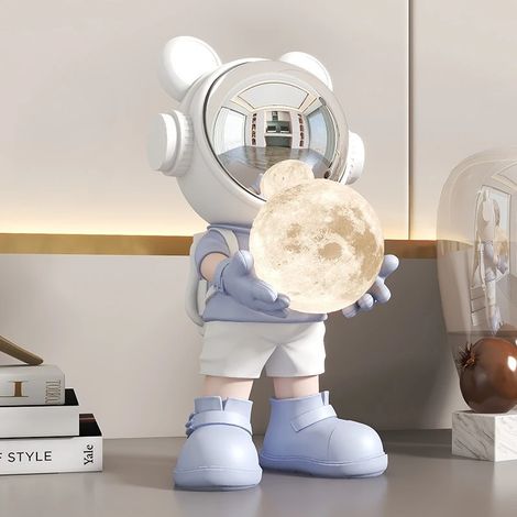 Sculpture d'astronaute (bleue) - Décoration de bureau créative et élégante pour salon moderne (1/4)