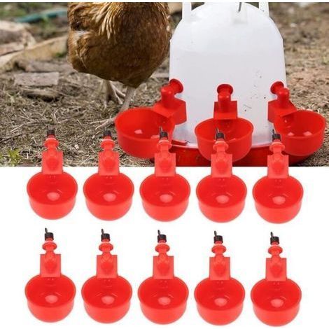 10x Eau Tetine Poulet Alimentateur, Abreuvoir Poulet Automatique, Abreuvoir a Poulet Bol d\'Eau, pour Poule Volaille 6.5x4cm BigBen (1/4)