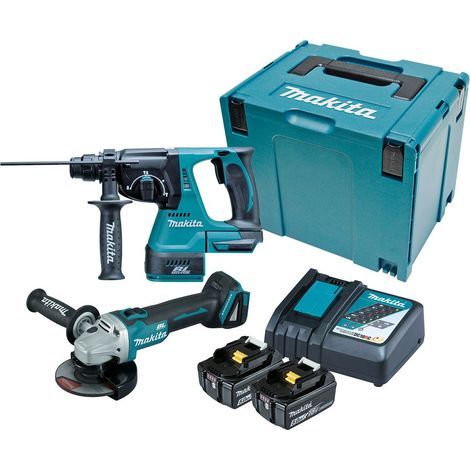 Makita DLX2279TJ 18v LXT 2 Piece Brushless Kit DHR242Z SDS + DGA504 Grinder (1/4)