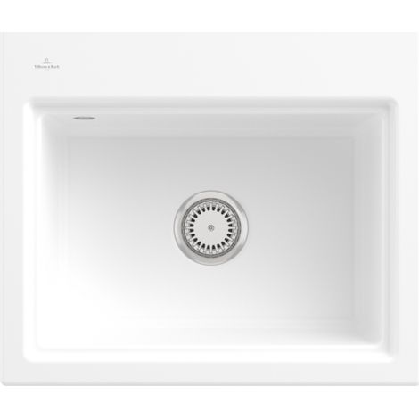 Villeroy & Boch V&B Einbauspüle SUBWAY STYLE 60 S FLAT 580x490mm Abtr. Alu gebü Handbet. we (1/5)
