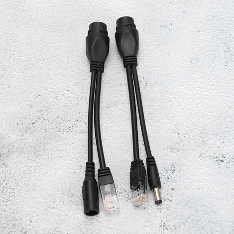 Adaptateur Ethernet POE Splitter Injecteur 12V DC Étanche pour Caméra de Surveillance IP Extérieure Noir (1/5)