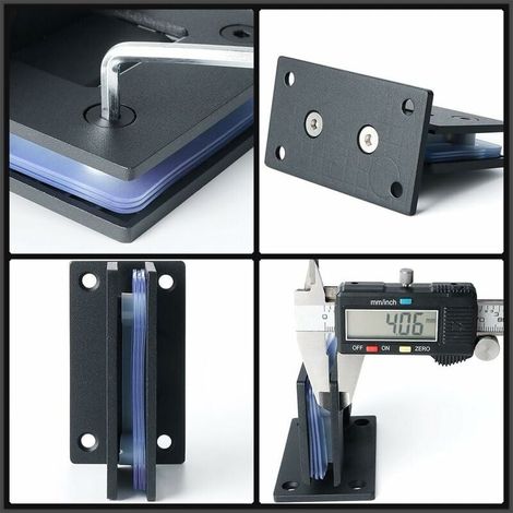 Charnière Charnière de porte en verre sans cadre en acier inoxydable Charnière de salle de douche pour porte en verre bidirectionnelle(pince de soudage de 4 mm à 90 degrés 201 noir sable) (1/5)