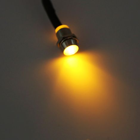 4 Voyants LED 12V 8mm Tableau de Bord Jaune pour Voiture Utilitaire (1/5)