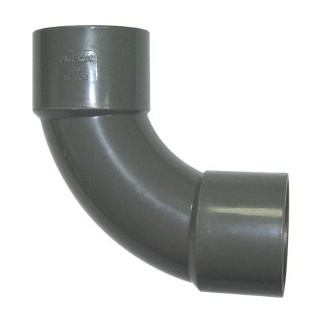 FloPlast ABS 92.5 Degree Bend 50mm Grey Waste Pipe Connector (1/2)
