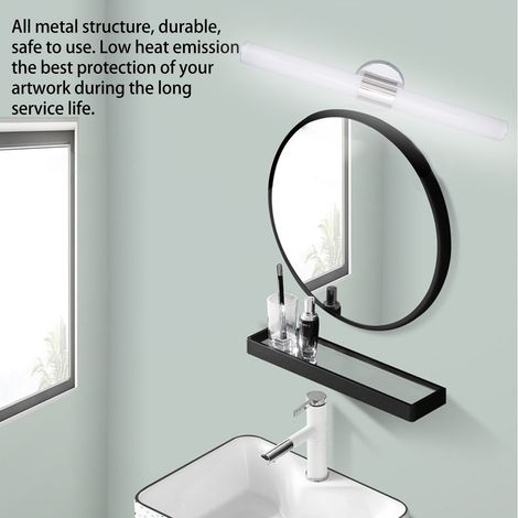 Barre de Lumière LED pour Salle de Bain Barre Lumineuse pour Vanité Moderne sur Miroir pour Corridor Escaliers Lumière Blanche 6000K 85‑265V 61cm Stainless Steel PC (1/5)