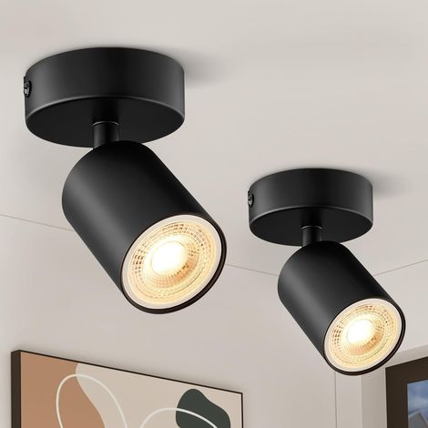 Plafonnier Spot Noir, GU10 Spots de Plafond Pivotant et Orientable (1/5)