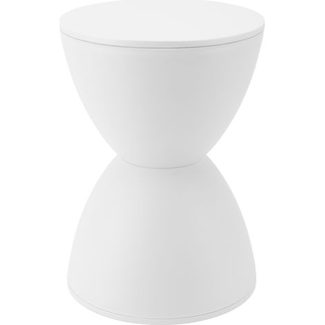 Sgabello a clessidra, in plastica, moderno, semplice, in stile nordico, sgabello rotondo per la casa, per bagno, spogliatoio, bianco (1/5)