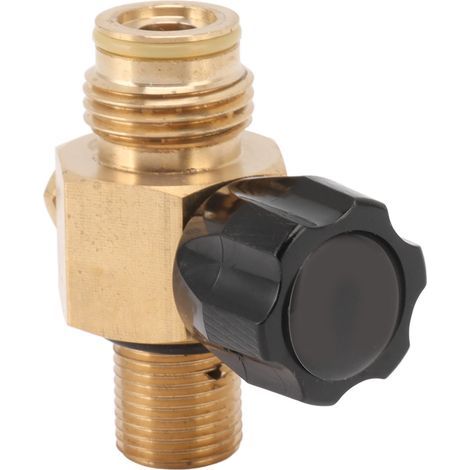 Adaptateur de remplissage CO2 Toivize Raccord G1/2-14 et 5/8"-18UNF en laiton massif avec valve on/off noire 5000 psi (1/5)