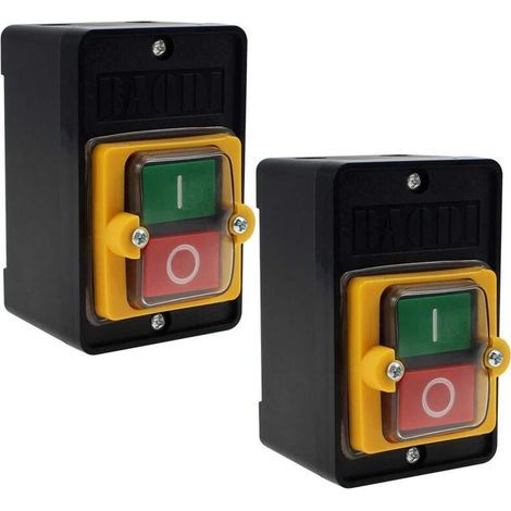 AC220V / 380V 10A Interrupteur à bouton-poussoir pour machines textiles mécaniques - 2 pièces (1/5)