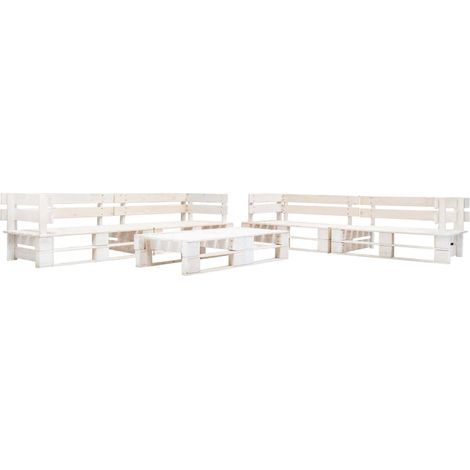 Conjunto de muebles de jardín muebles de exterior conjunto de muebles de palets de 6 piezas madera blanca 020018452 (1/3)