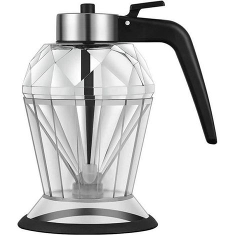 OK08354-Flacon distributeur d'huile d'olive en verre transparent en forme de diamant avec bec verseur antigoutte pour vinaigre de c (1/3)