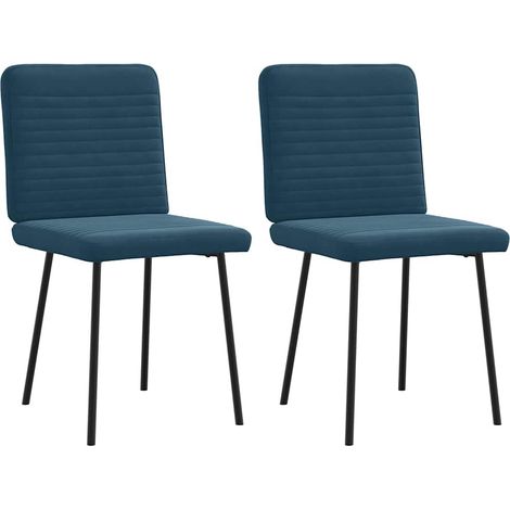 Esszimmerstühle 2 Stk. Blau Samt