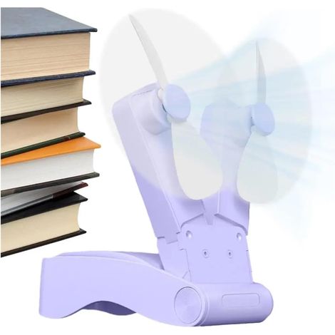 Ventilateur de poche, ventilateur de poche rechargeable par USB, fonctionnement silencieux, ventilateur personnel portatif multifonctionnel (violet) (1/5)
