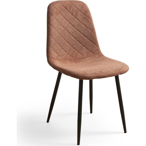 Home Heavenly®- Pack de 4 Sillas de Comedor Suiz - Silla tapizada Diseño Moderno con Respaldo de Costuras en Rombos Color: Marrón/patas negras (1/5)