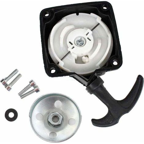 Starter and starter plate for brush cutter, auger pump, 2 stroke, 30cc to 50cc, center distance 67mm (1/5)