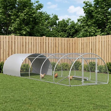 vidaXL Poulailler Argenté 600 x 150 x 100 cm Acier galvanisé (1/5)