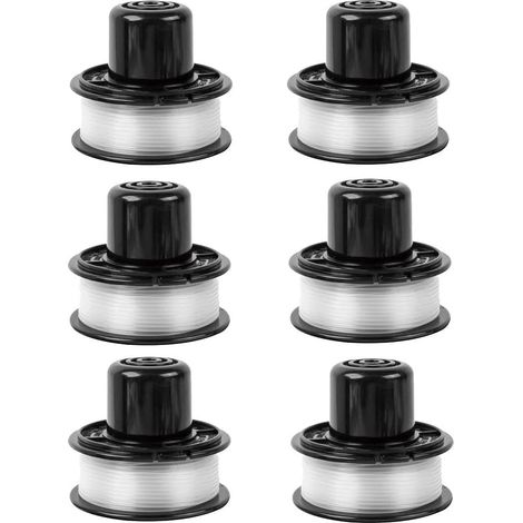 A6226 Bobine de fil pour Black et Decker GL360 / GL310 / GL250 / GL360SB Coupe Bordure, Bobine de fil Rechange pour Black and Decker a6226 gl360 débroussailleuse sans fil 1,6 mm 6,0 m (6pcs) (1/5)